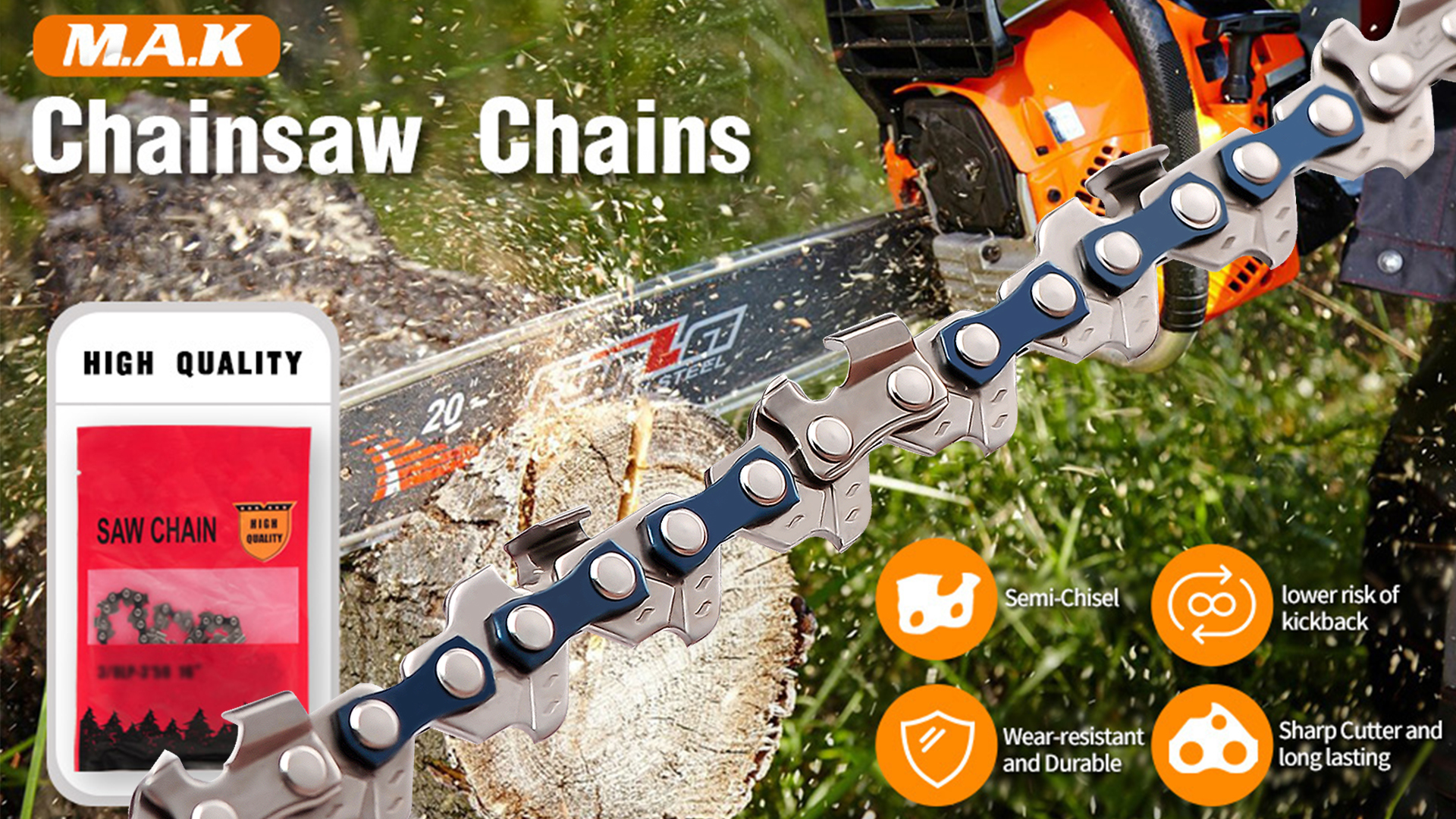 Amazon.com: M.A.K 6 inch Chainsaw Chain, 32DL Drive Link, 0.03
